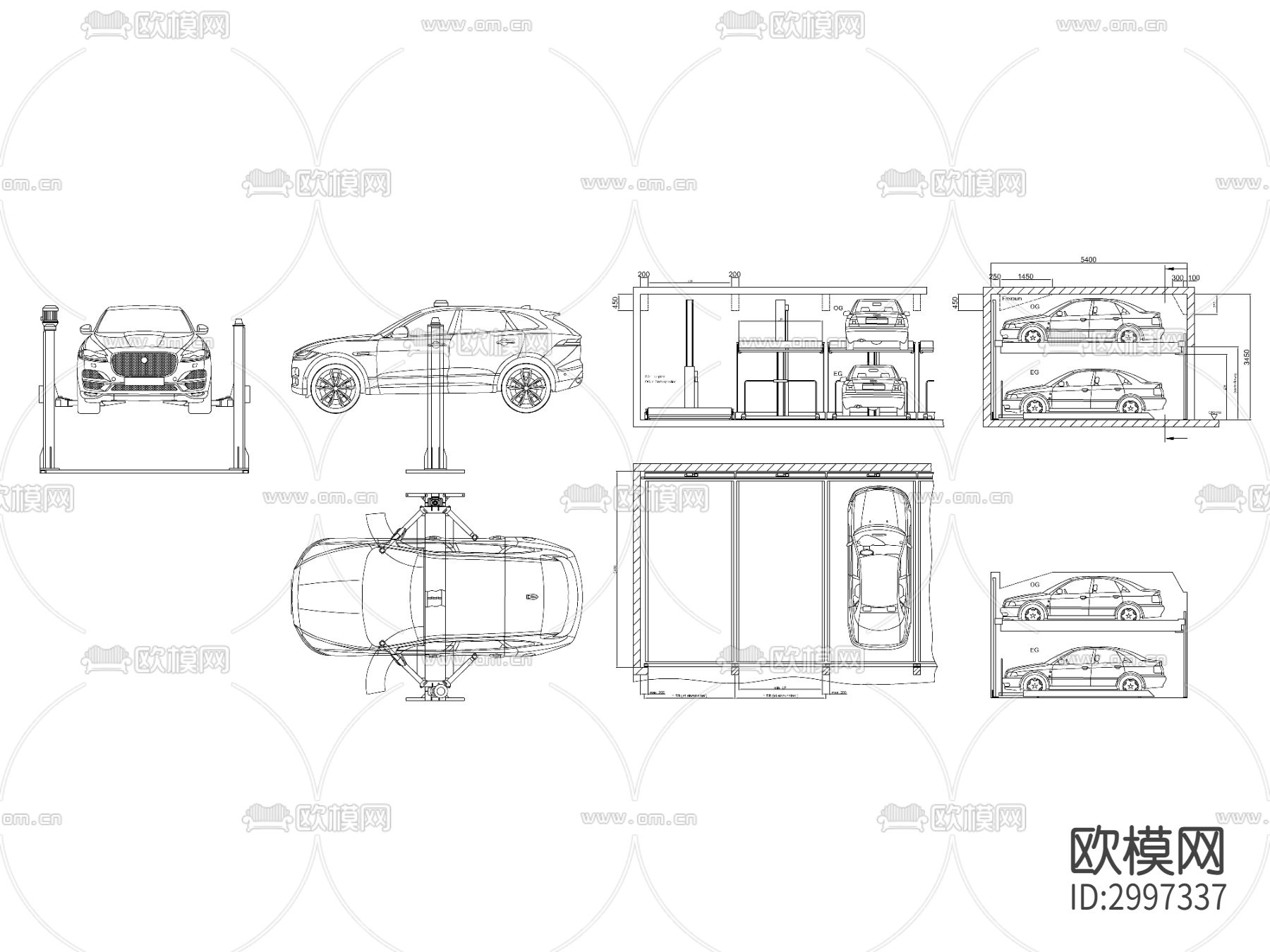 现代汽车升降起重机cad大样图下载