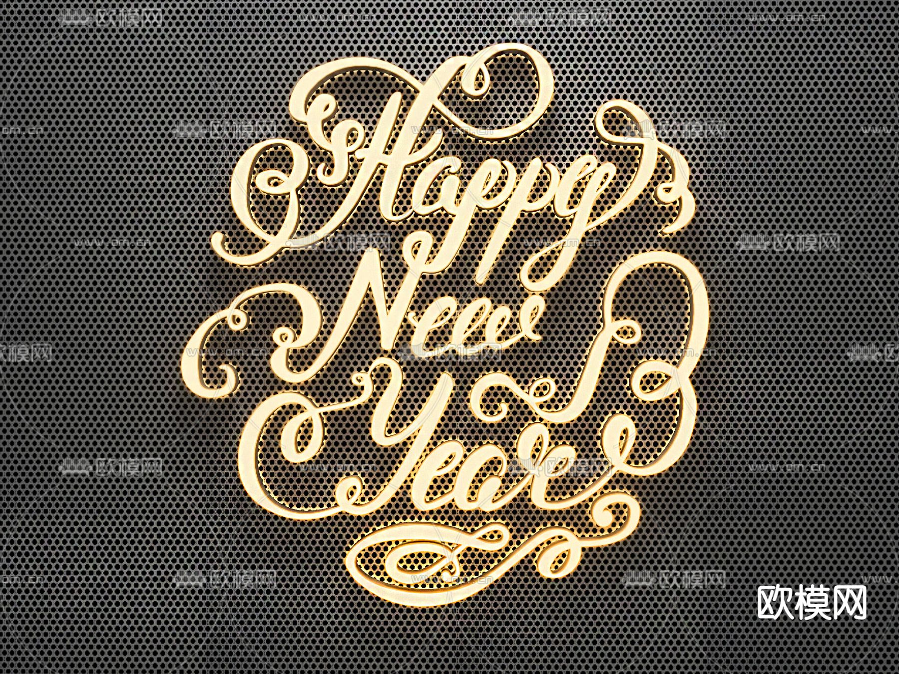 霓虹灯 装饰灯  打卡墙 发光字3d模型下载