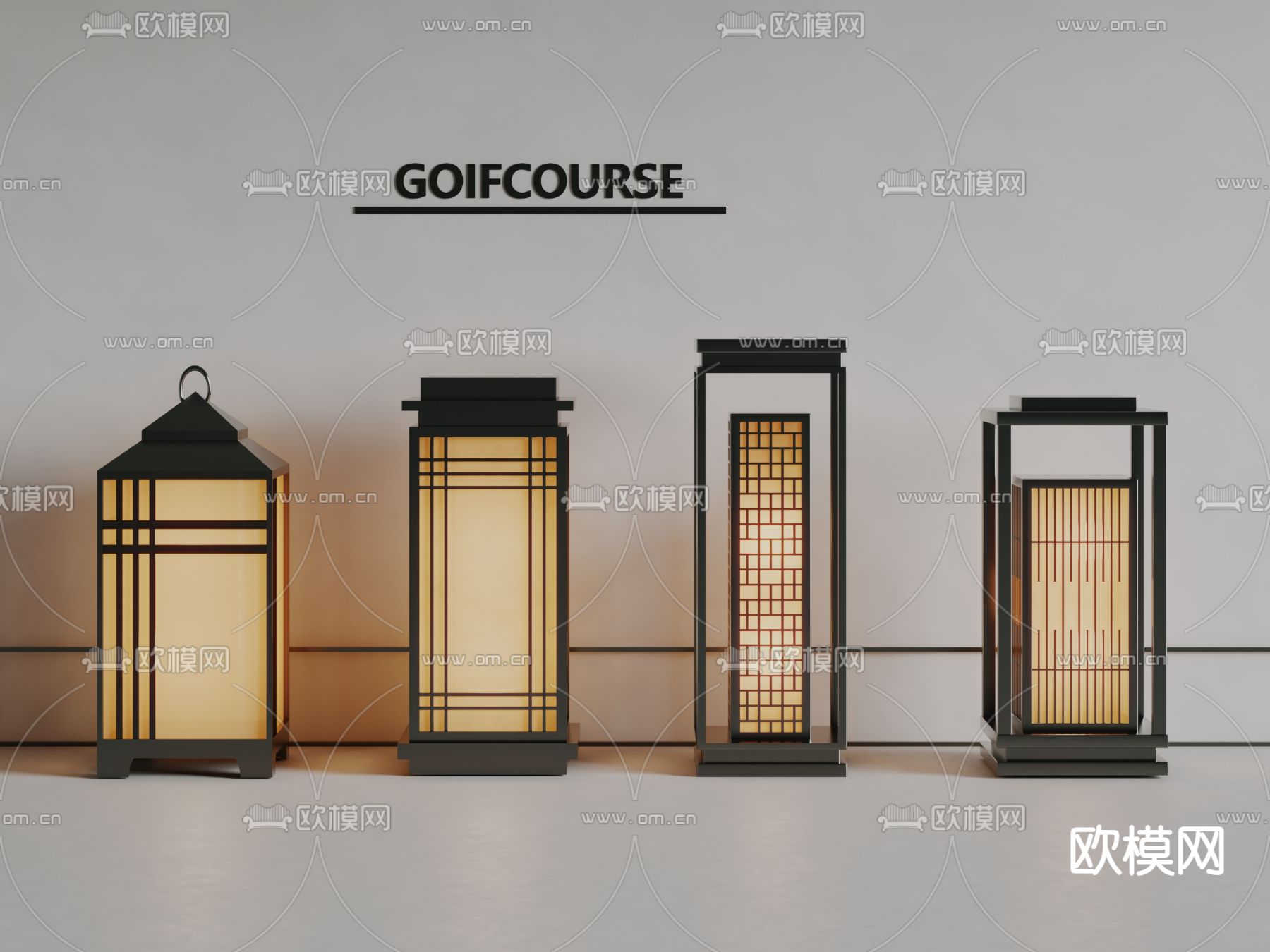 现代草坪地灯 园林路灯 街道路灯su模型下载（渲染图2）