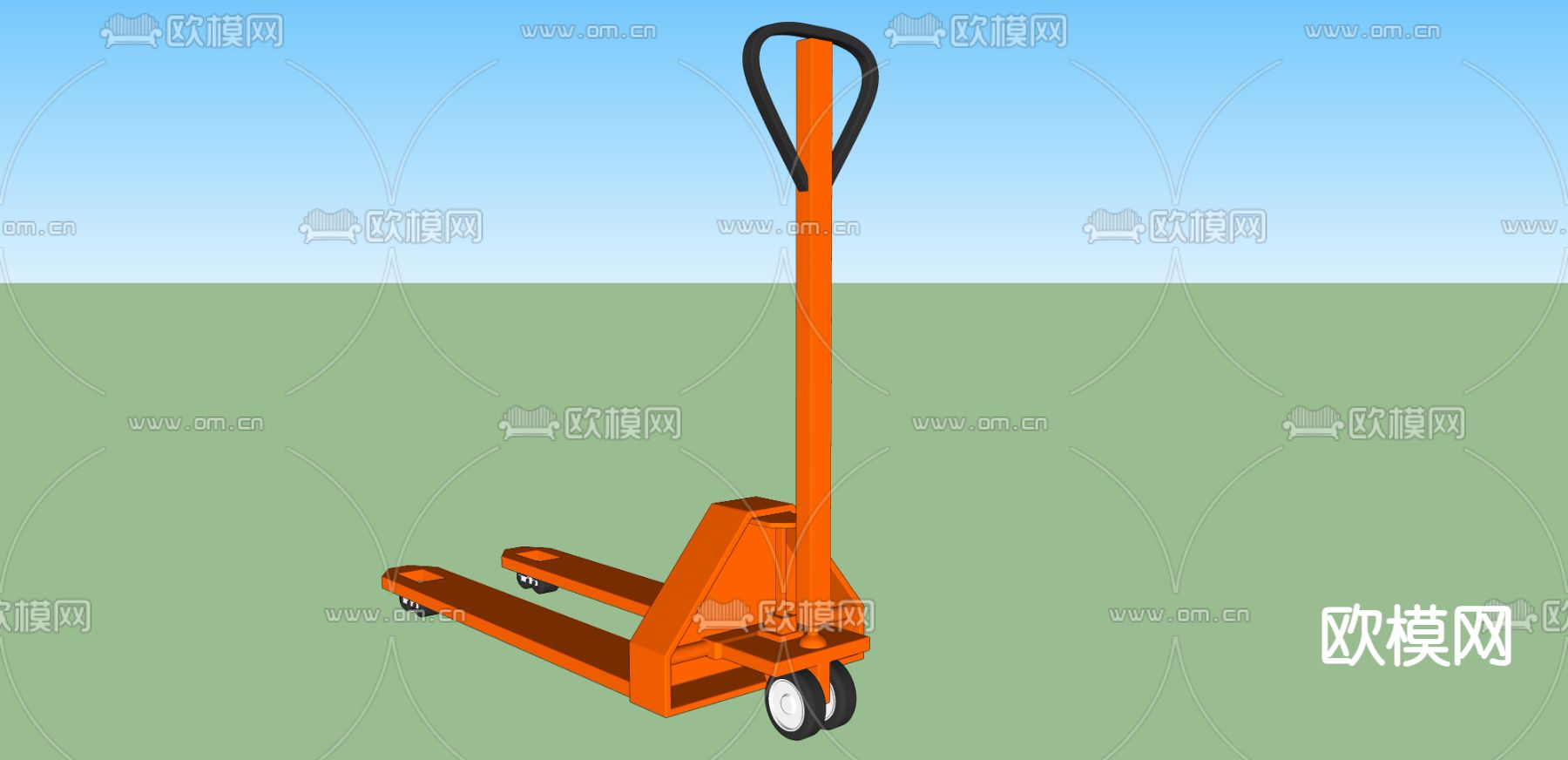 工具手推车su模型下载（渲染图1）