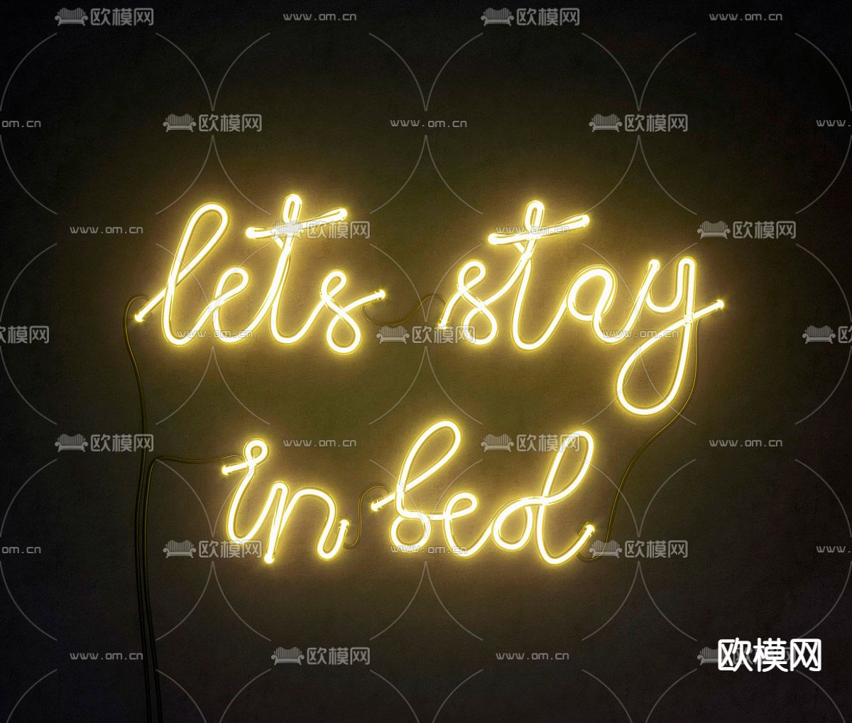 霓虹灯 发光字 广告字免费3d模型下载