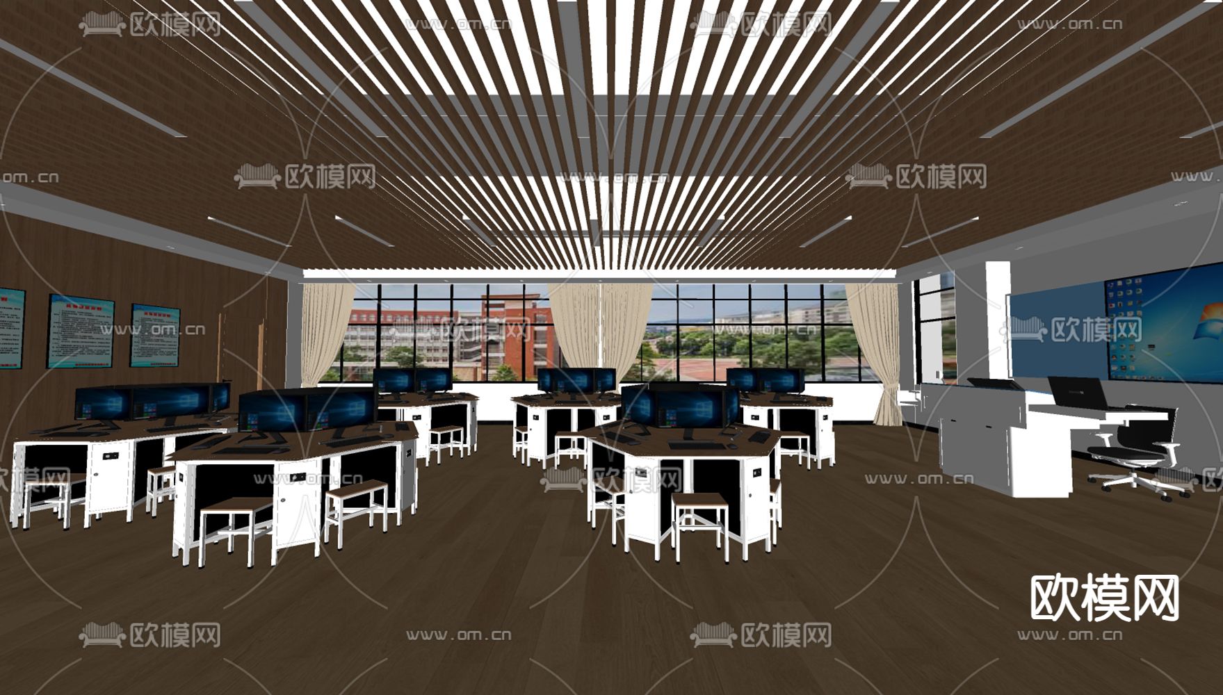 现代社区服务中心su模型下载（渲染图2）