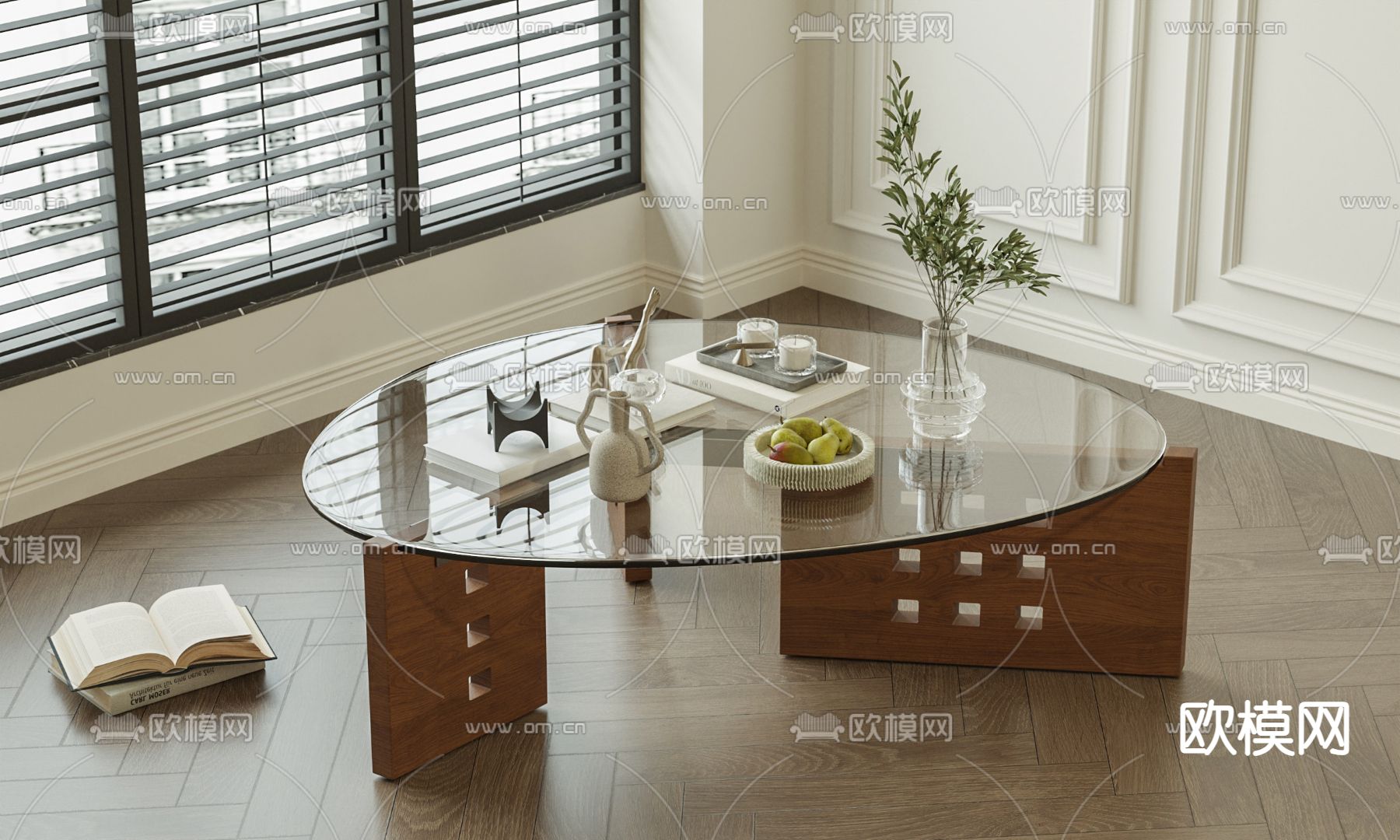 中古茶几su模型下载（渲染图2）