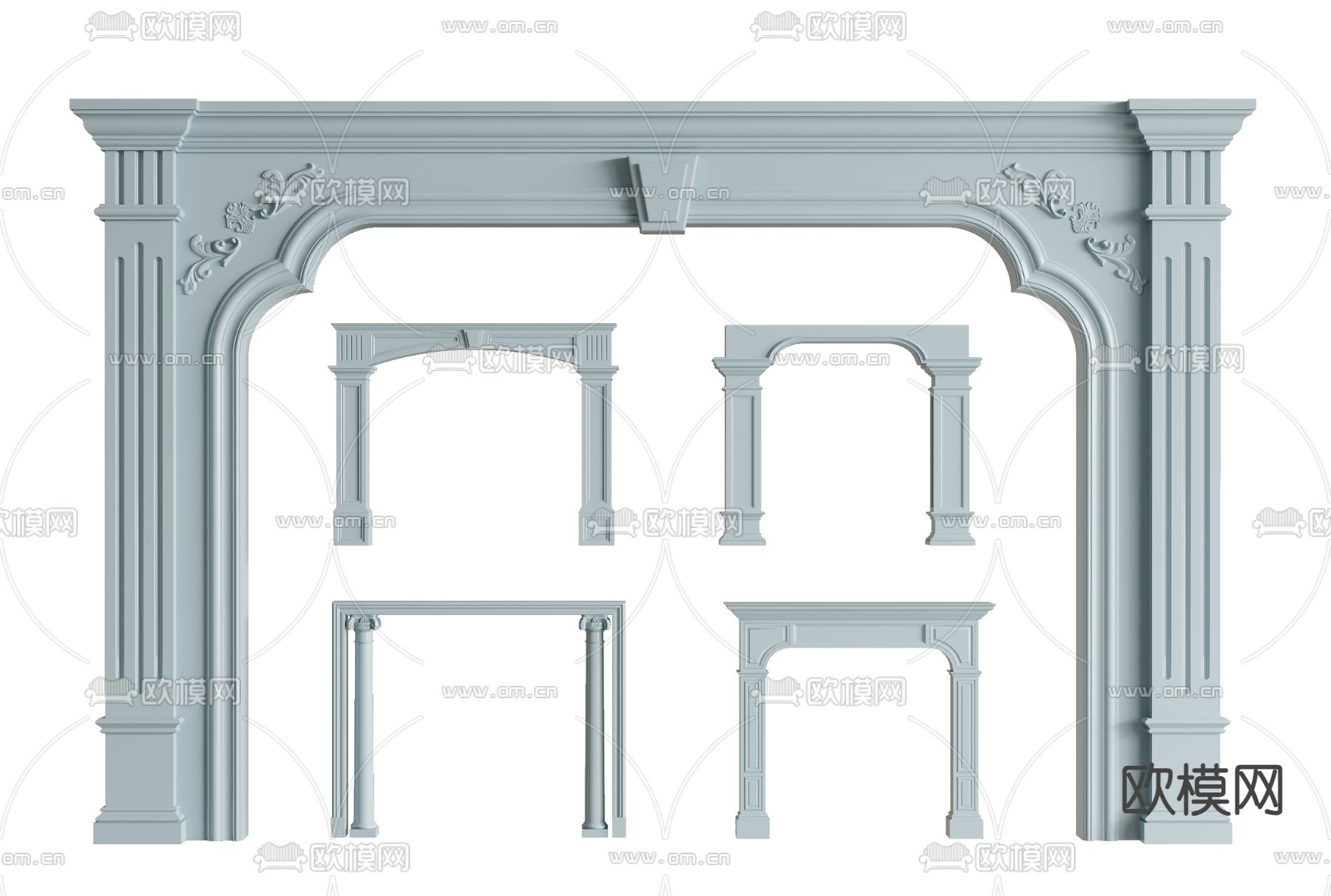 欧式门套 垭口 门洞3d模型下载