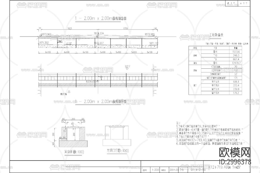 公路 混凝土 涵洞 圆管涵 板涵 箱涵cad大样图下载(渲染图9)