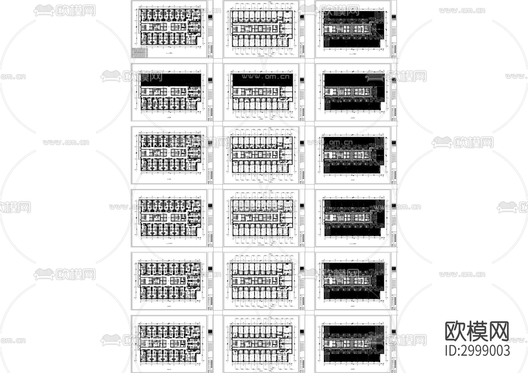 酒店客房总平cad施工图下载（渲染图3）