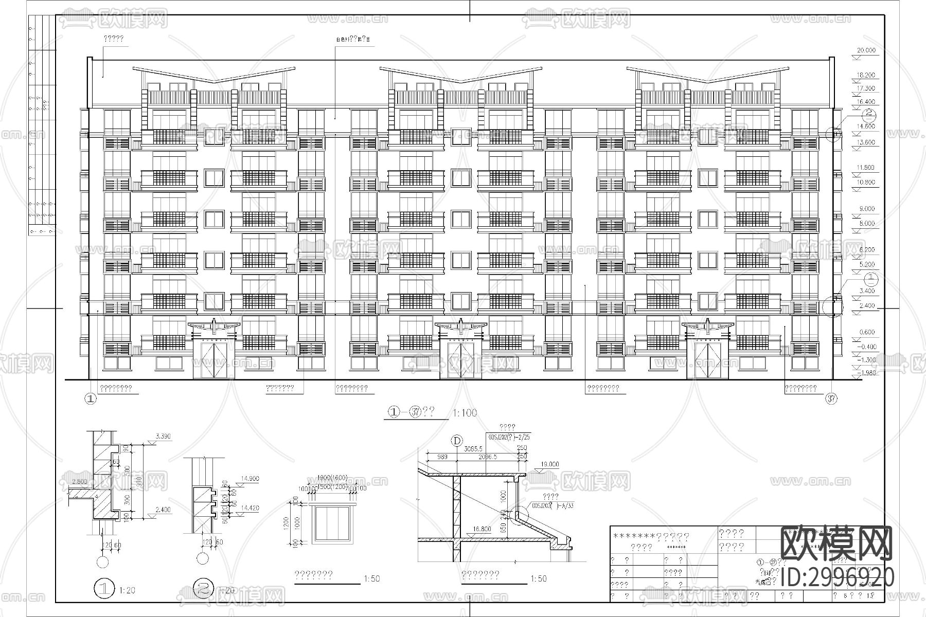 土木工程 住宅楼cad施工图下载（渲染图2）
