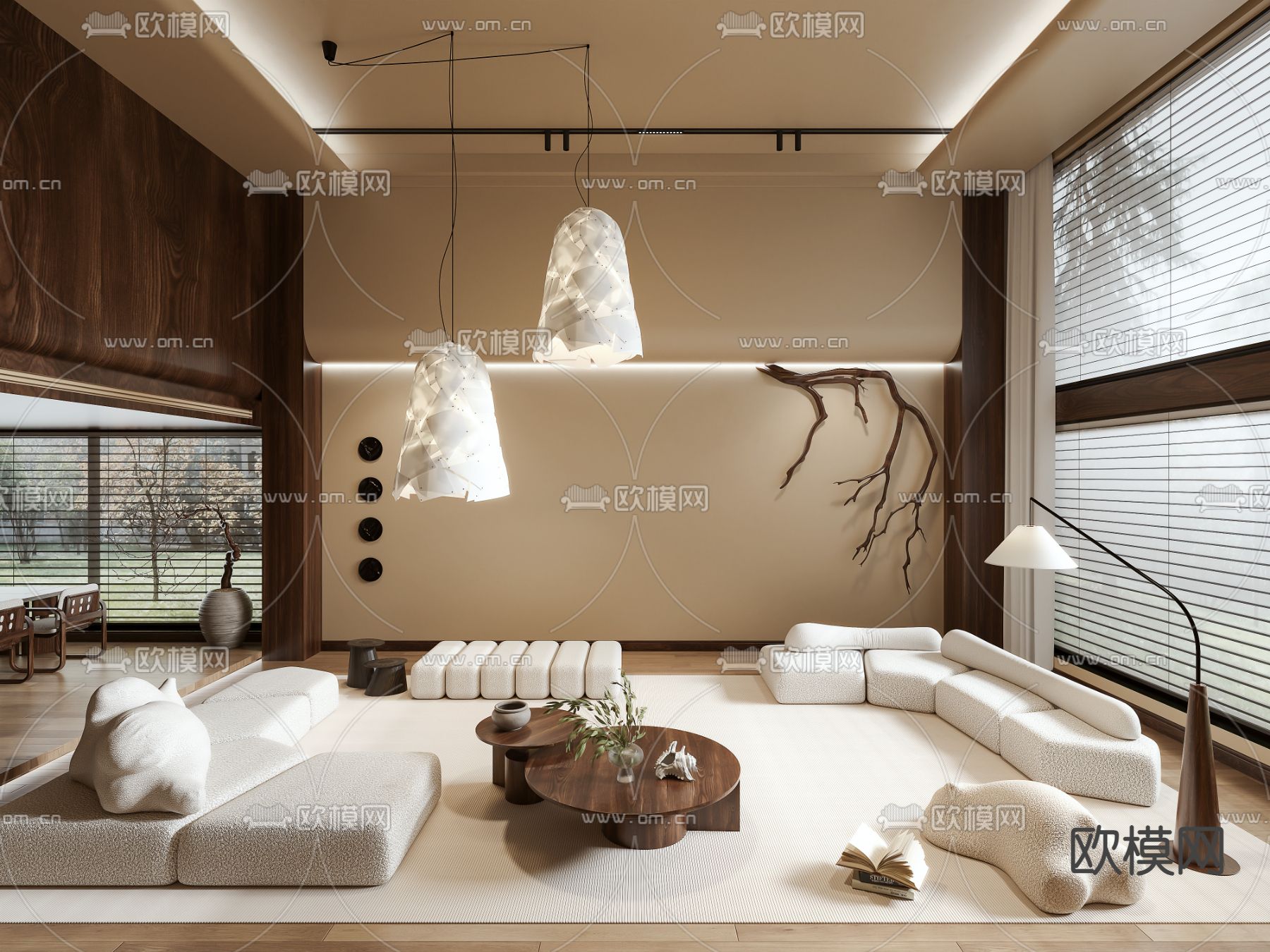 别墅客厅 别墅中空3d模型下载