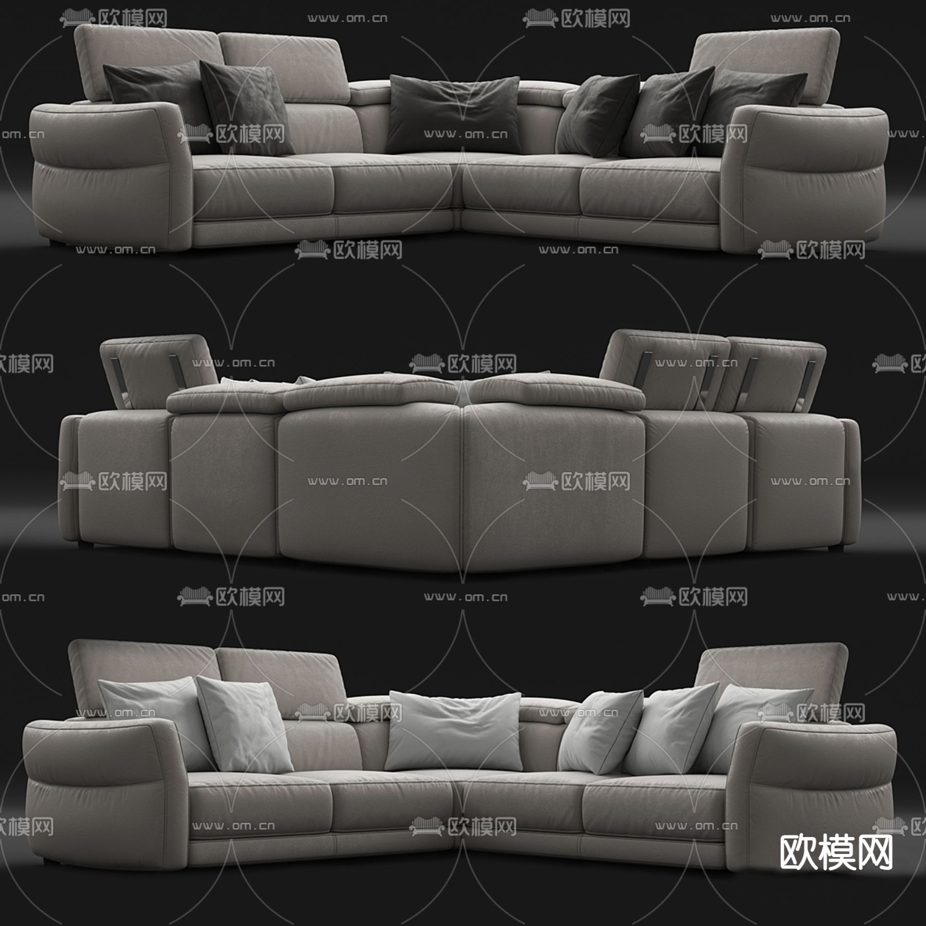 纳图齐·诺特诺 转角沙发3d模型下载