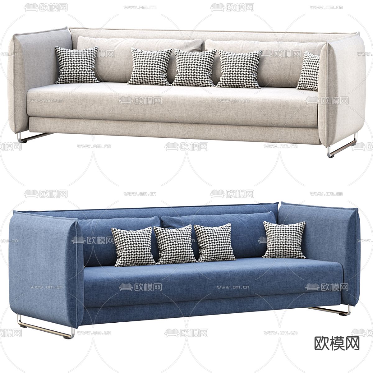 多人沙发3d模型下载（渲染图3）