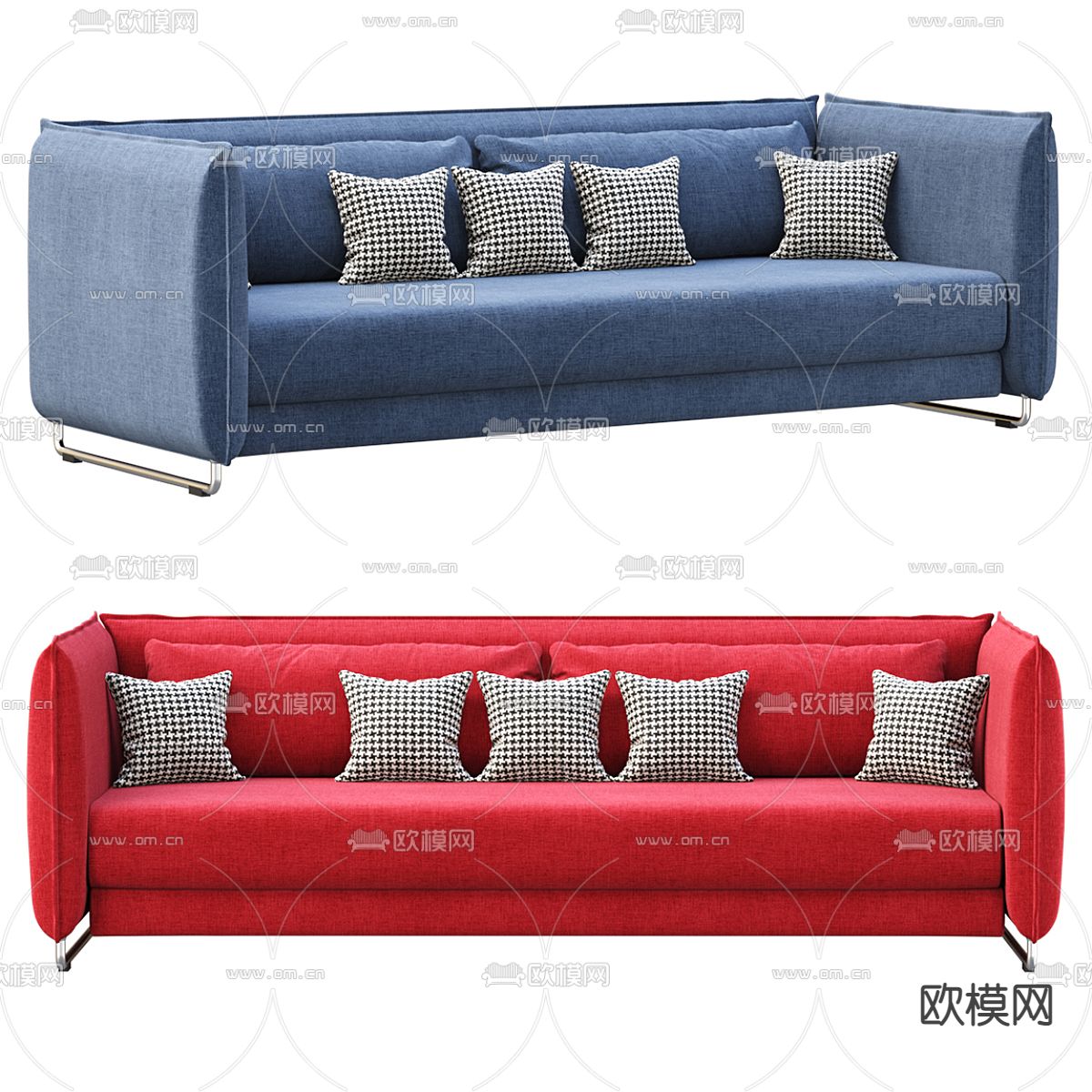 多人沙发3d模型下载（渲染图2）