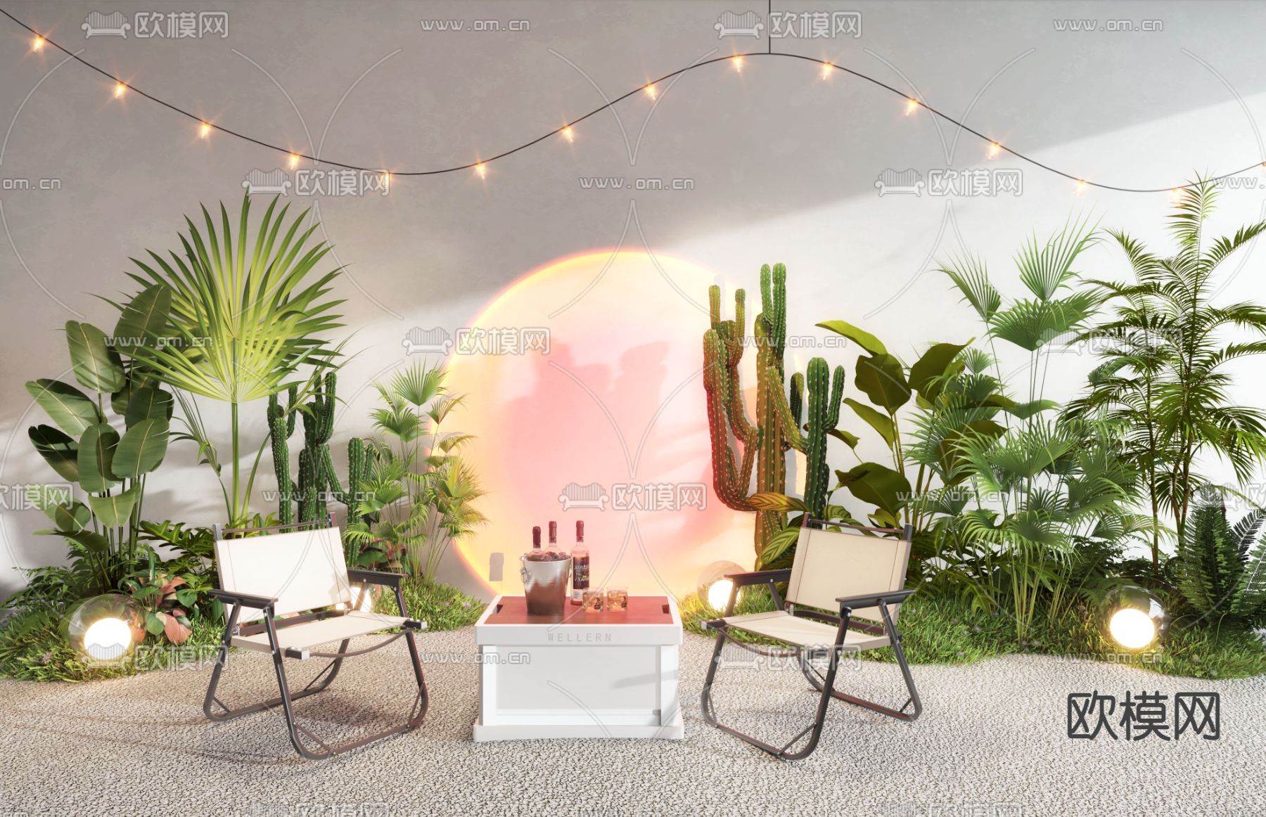 户外桌椅 露营桌椅3d模型下载