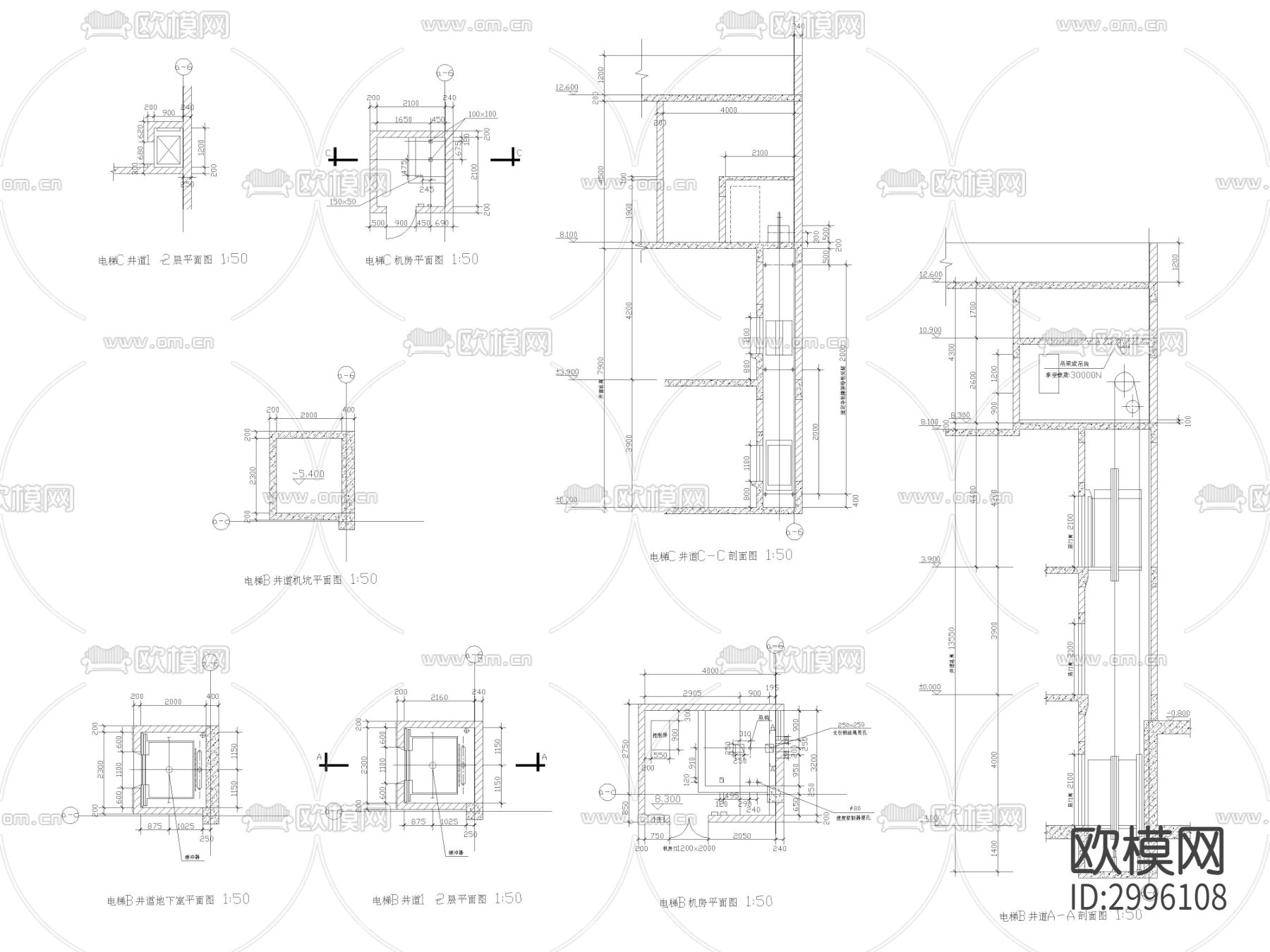 弧形观光电梯cad大样图下载（渲染图2）