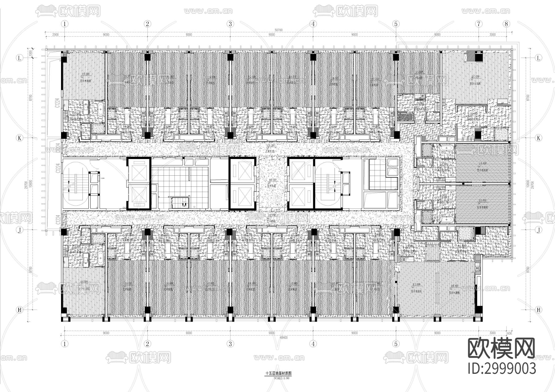 酒店客房总平cad施工图下载（渲染图5）
