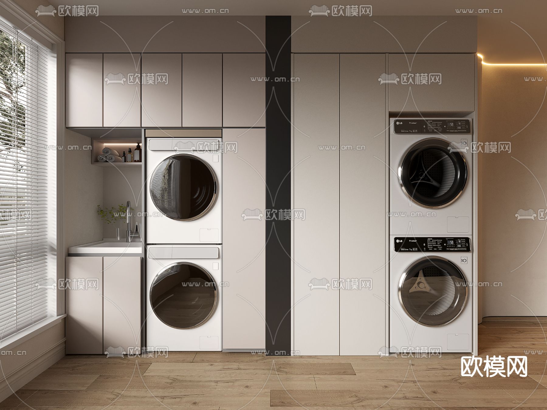 阳台柜 洗衣机柜3d模型下载