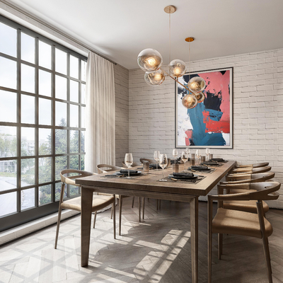  餐厅包间su模型 