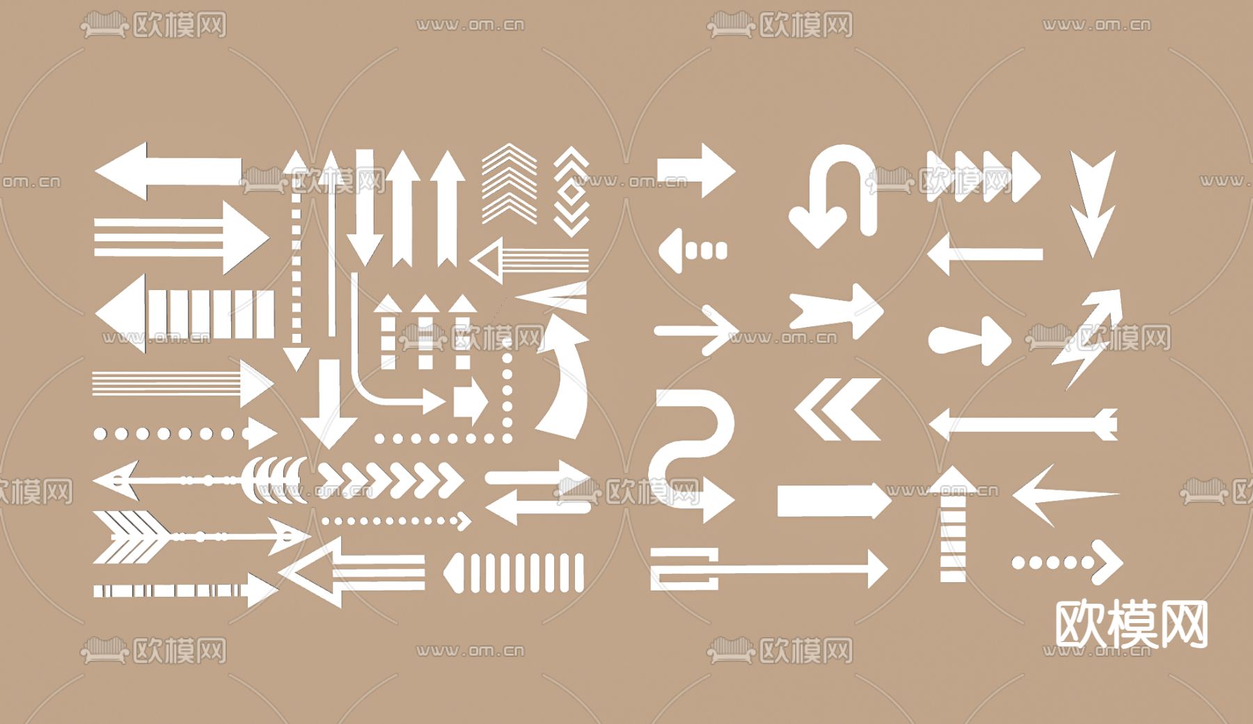 现代箭头图标su模型下载（渲染图2）