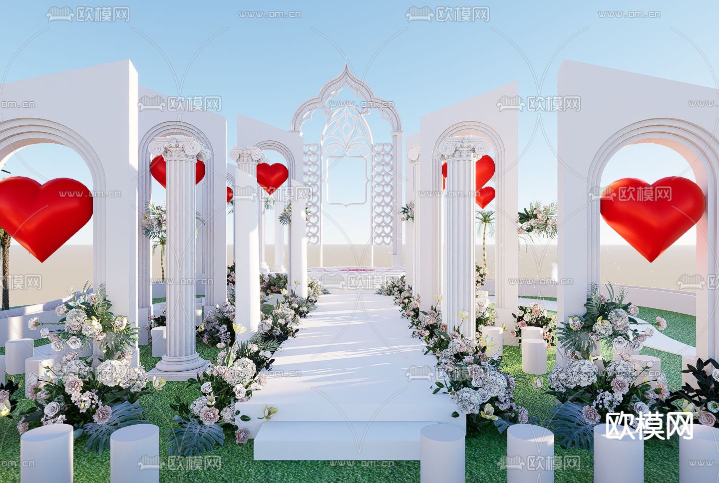 户外婚礼su模型下载（渲染图3）