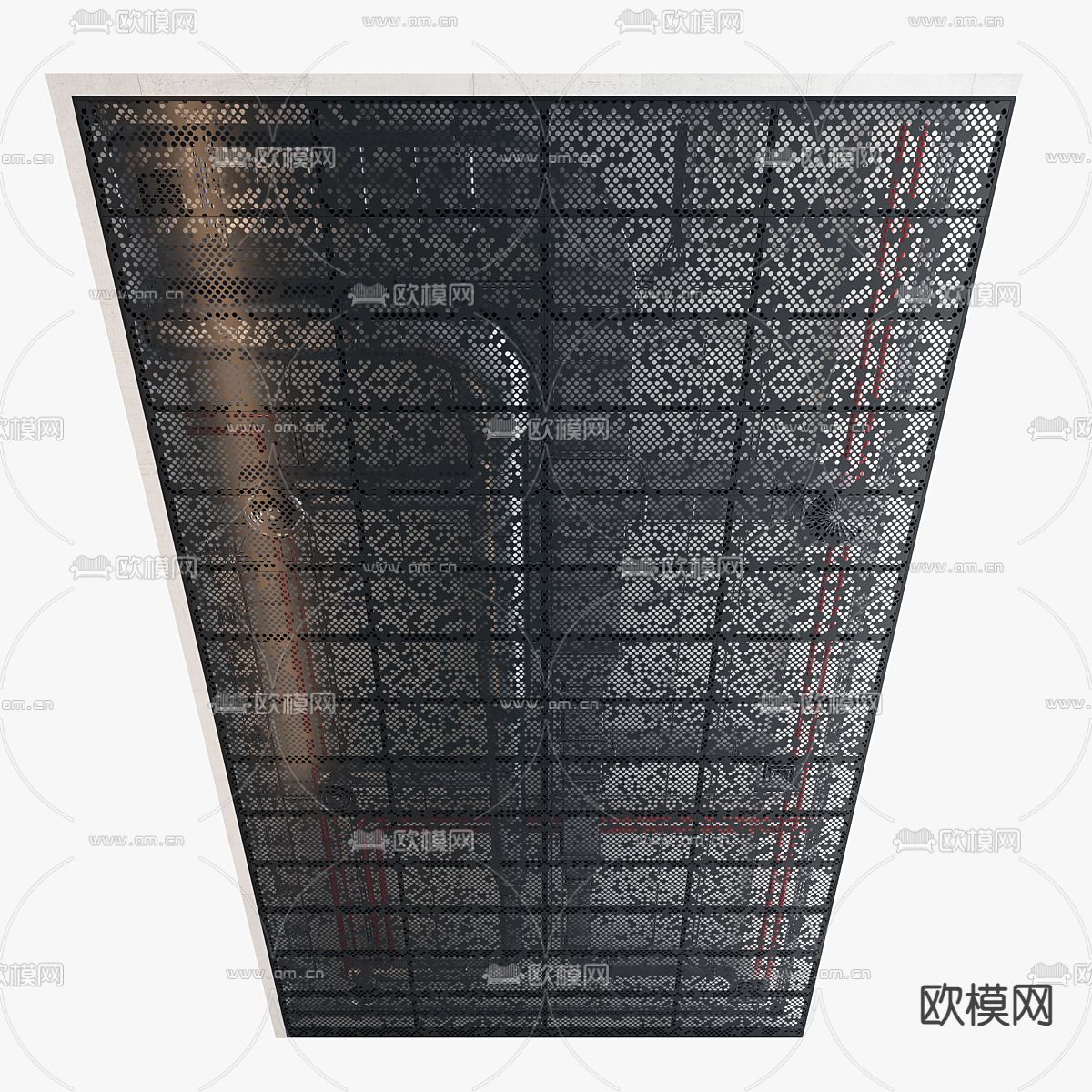 建筑顶面 金属网吊顶su模型