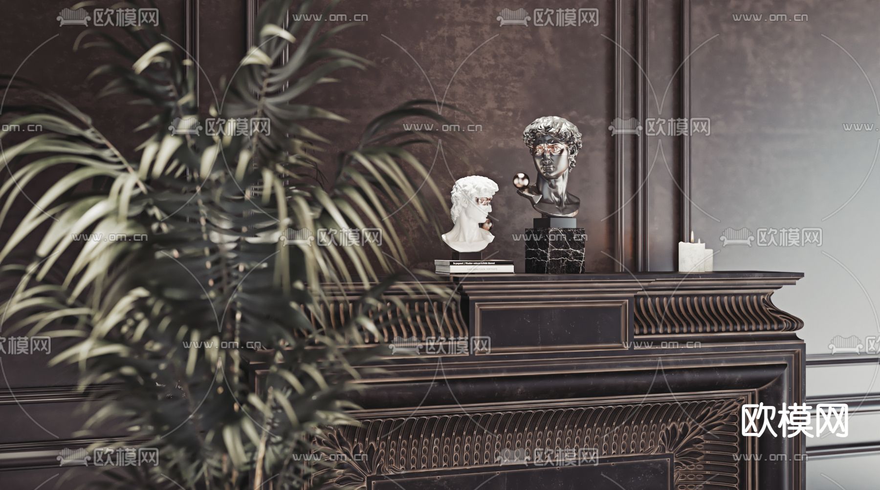 欧式客厅3d模型下载（渲染图4）