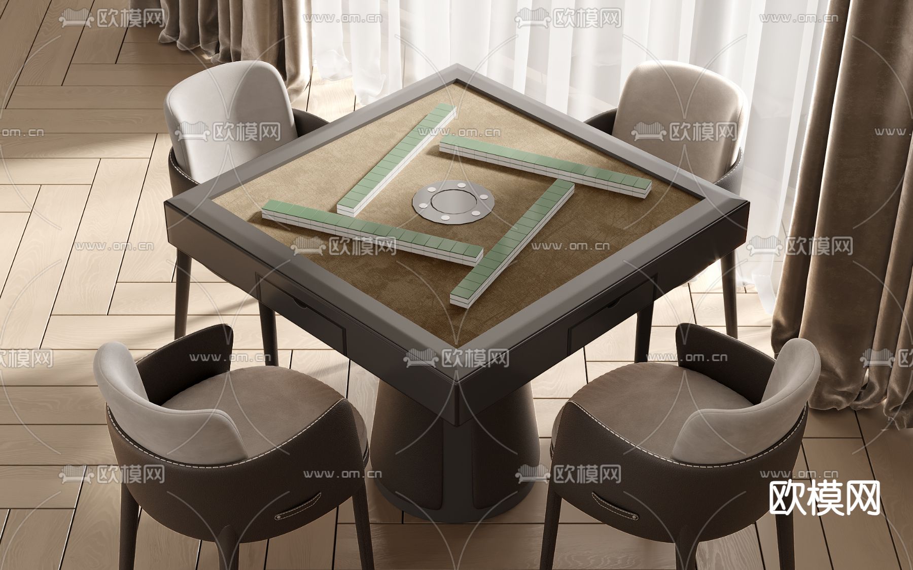 现代麻将桌3d模型下载