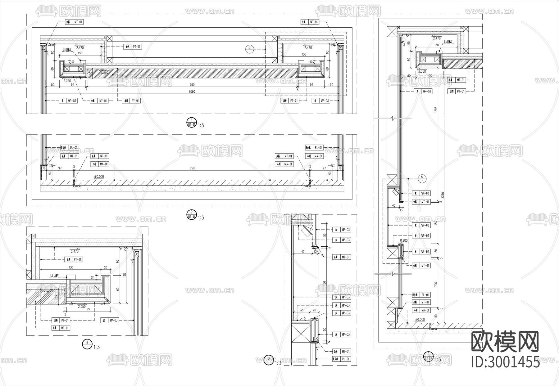 现代别墅电梯轿厢cad大样图下载（渲染图3）