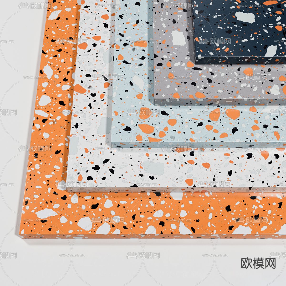 水磨石瓷砖 地砖3d模型下载