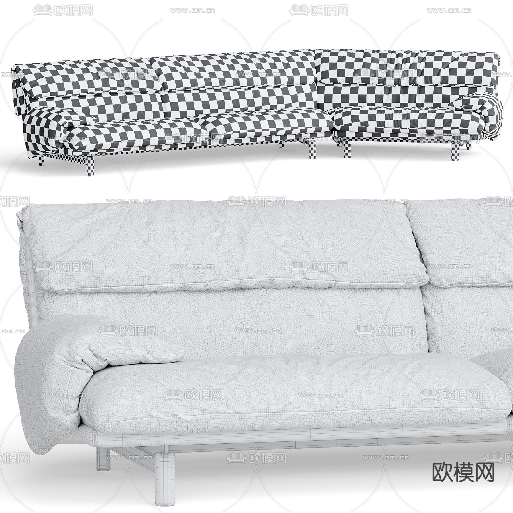 Baxter 皮沙发 拐角沙发3d模型下载（渲染图4）