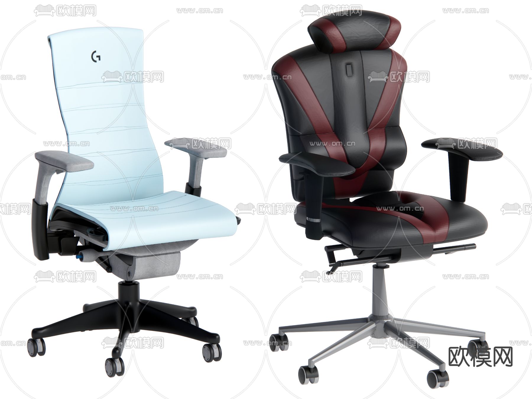 现代办公椅 电竞椅su模型下载（渲染图2）