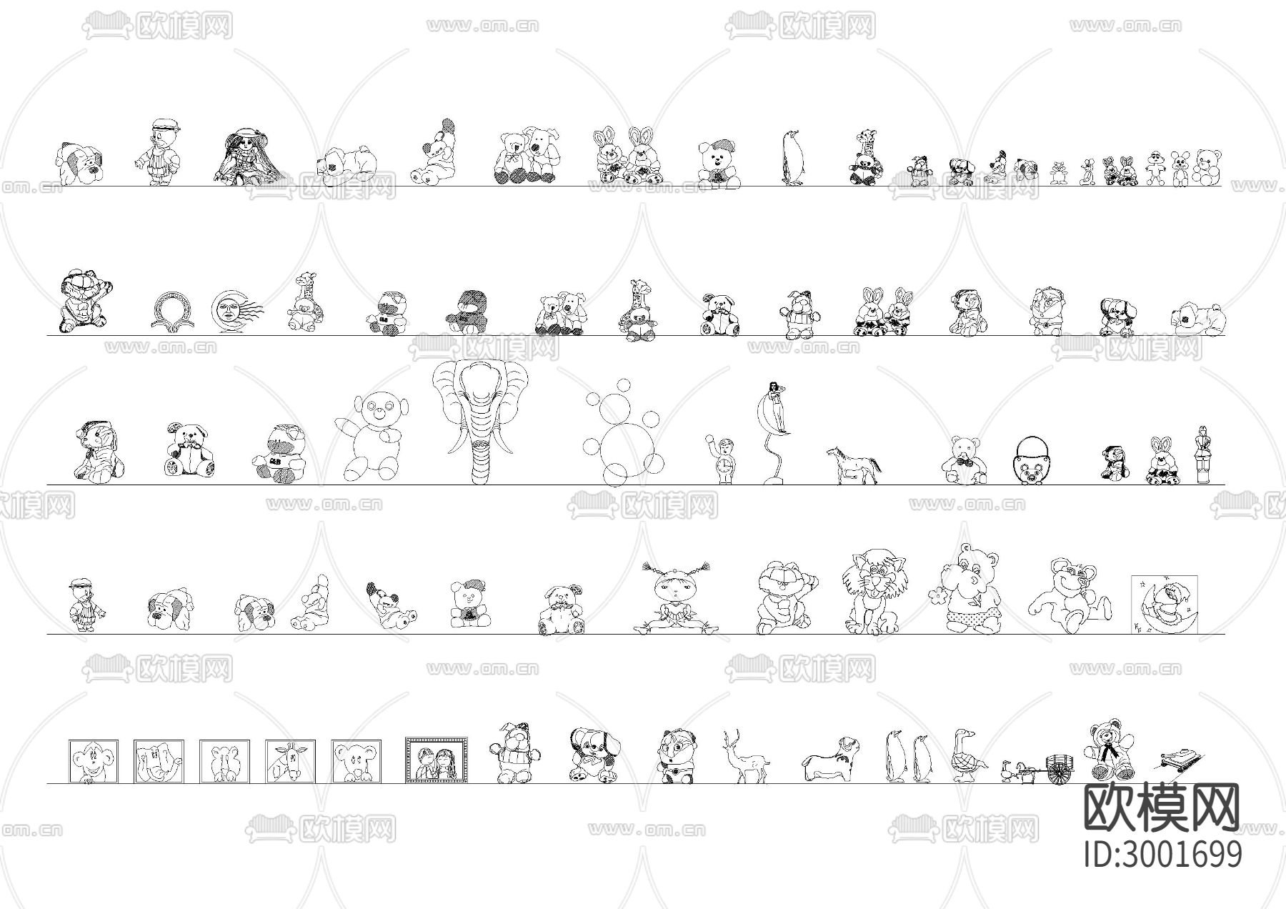 儿童类装修图形 图案cad图库下载（渲染图2）