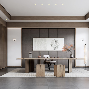 中式茶室su模型