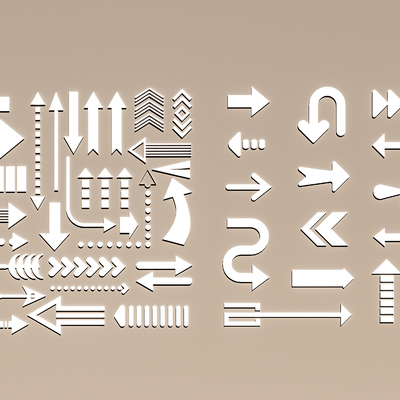  现代箭头图标su模型 