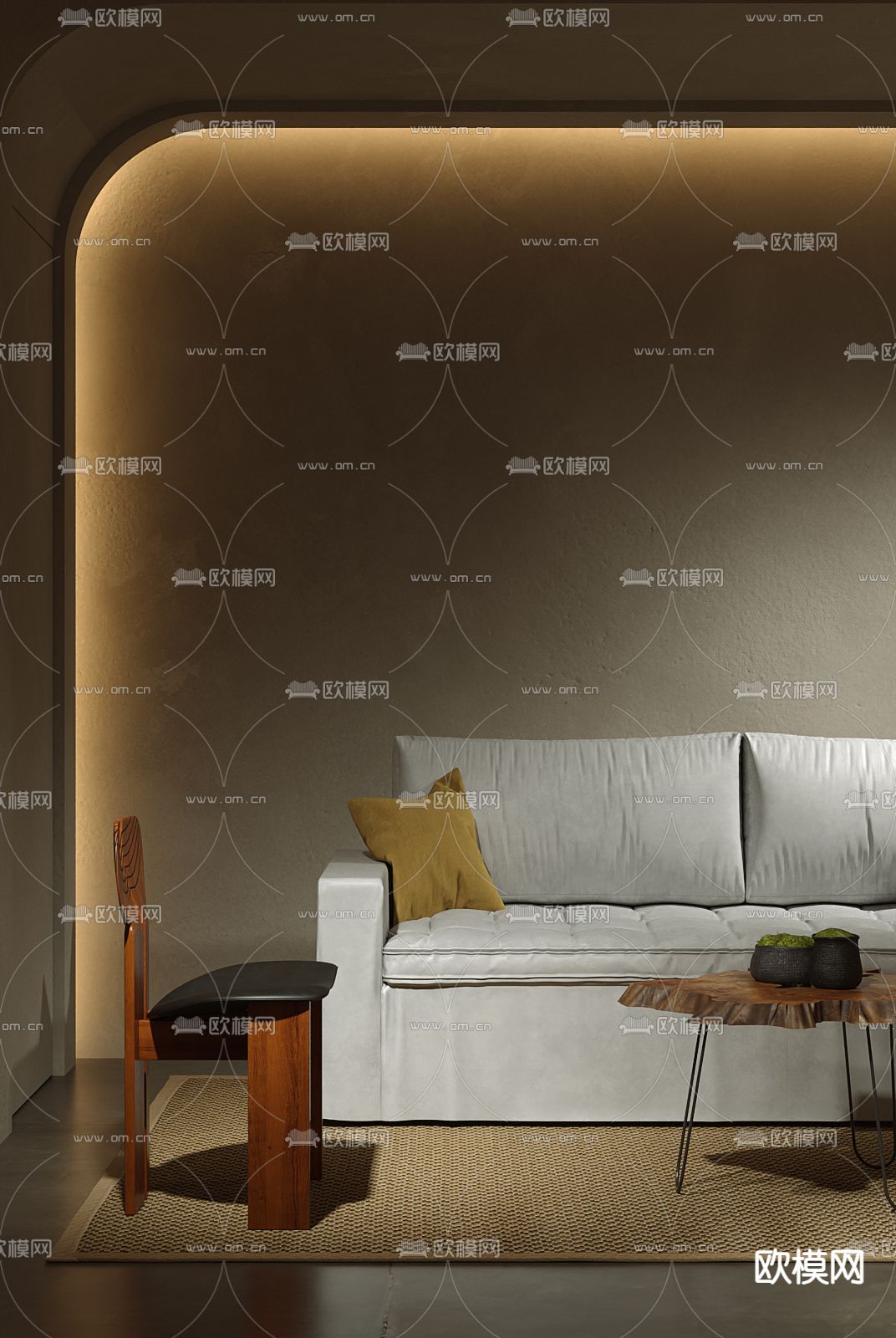 暗黑风包房 会所包厢3d模型下载（渲染图7）