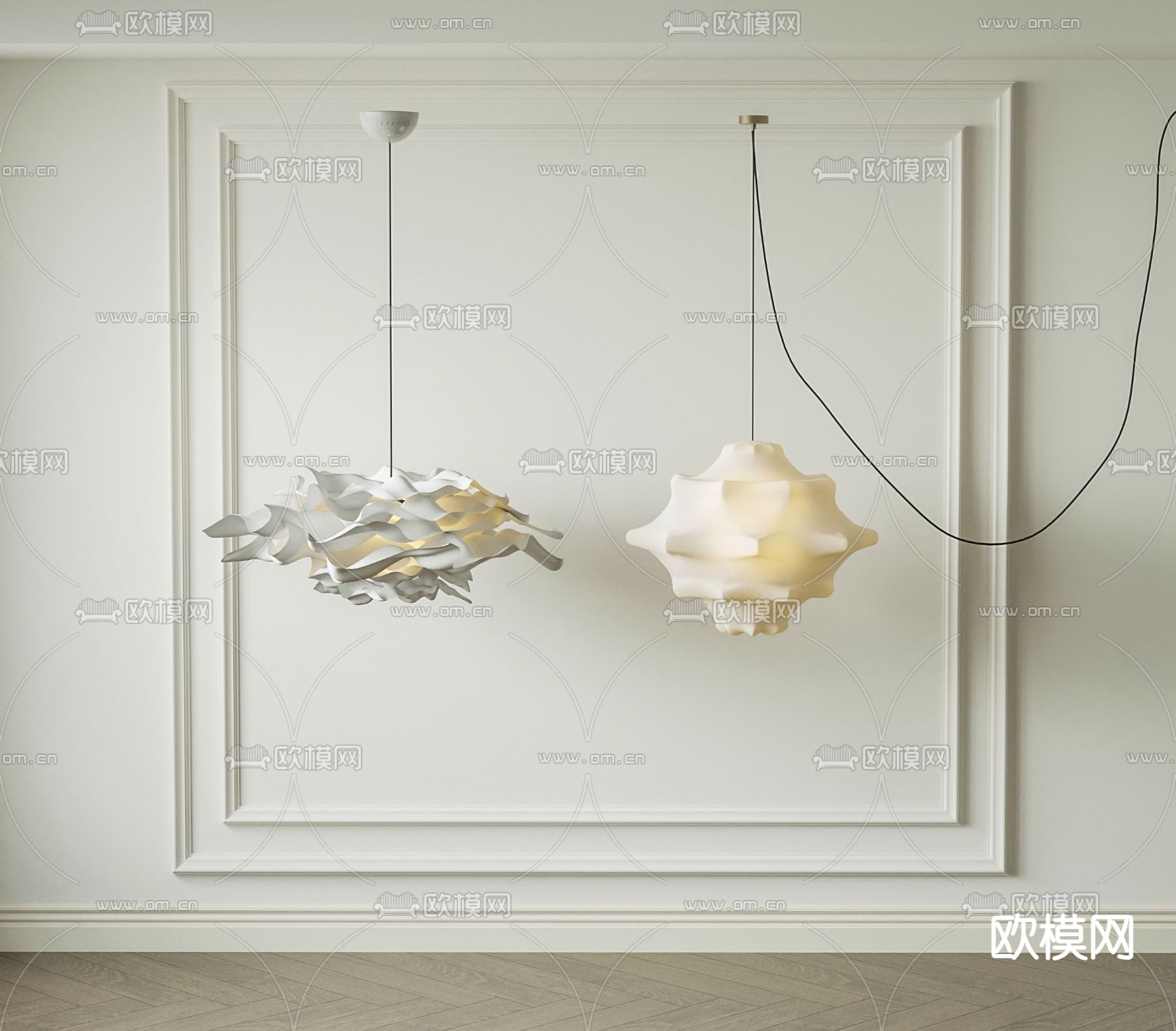 法式吊灯 蚕蛹吊灯3d模型下载