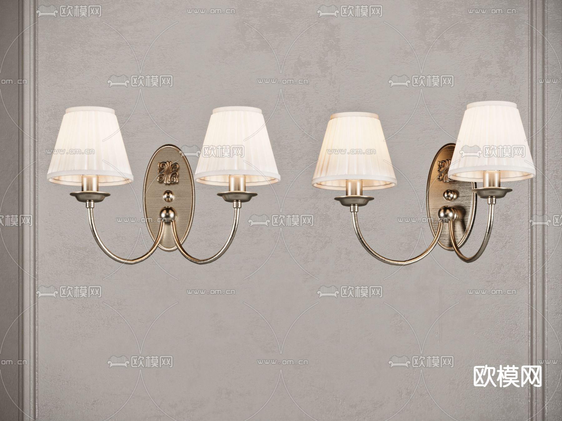 简欧壁灯3d模型下载