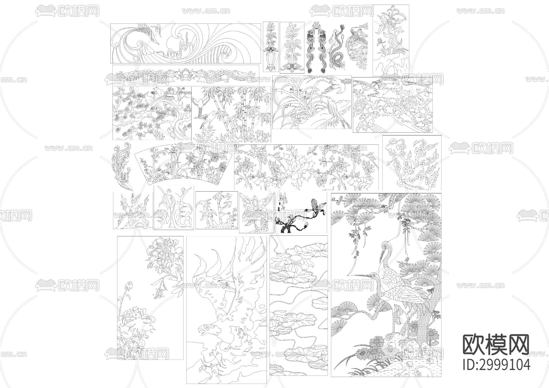 中式雕花cad图库下载（渲染图5）