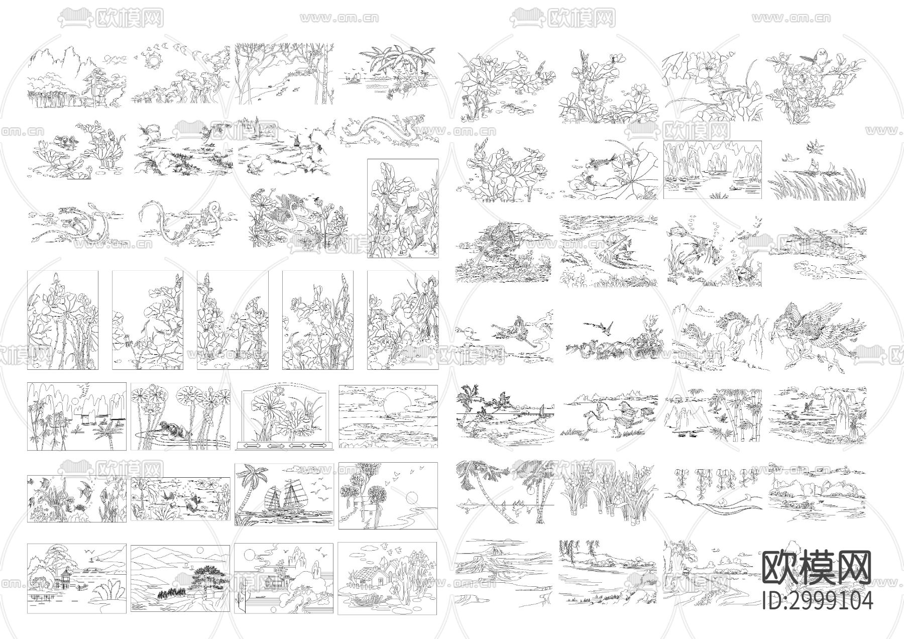 中式雕花cad图库下载（渲染图8）