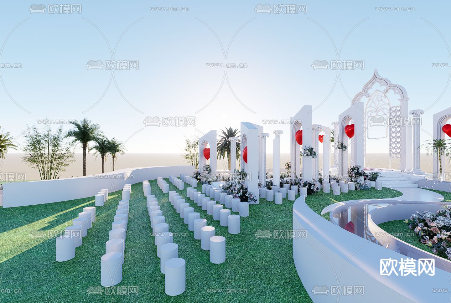 户外婚礼su模型下载（渲染图8）