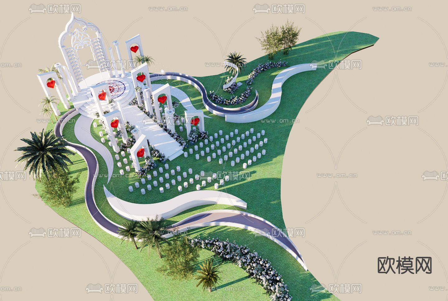 户外婚礼su模型下载（渲染图10）