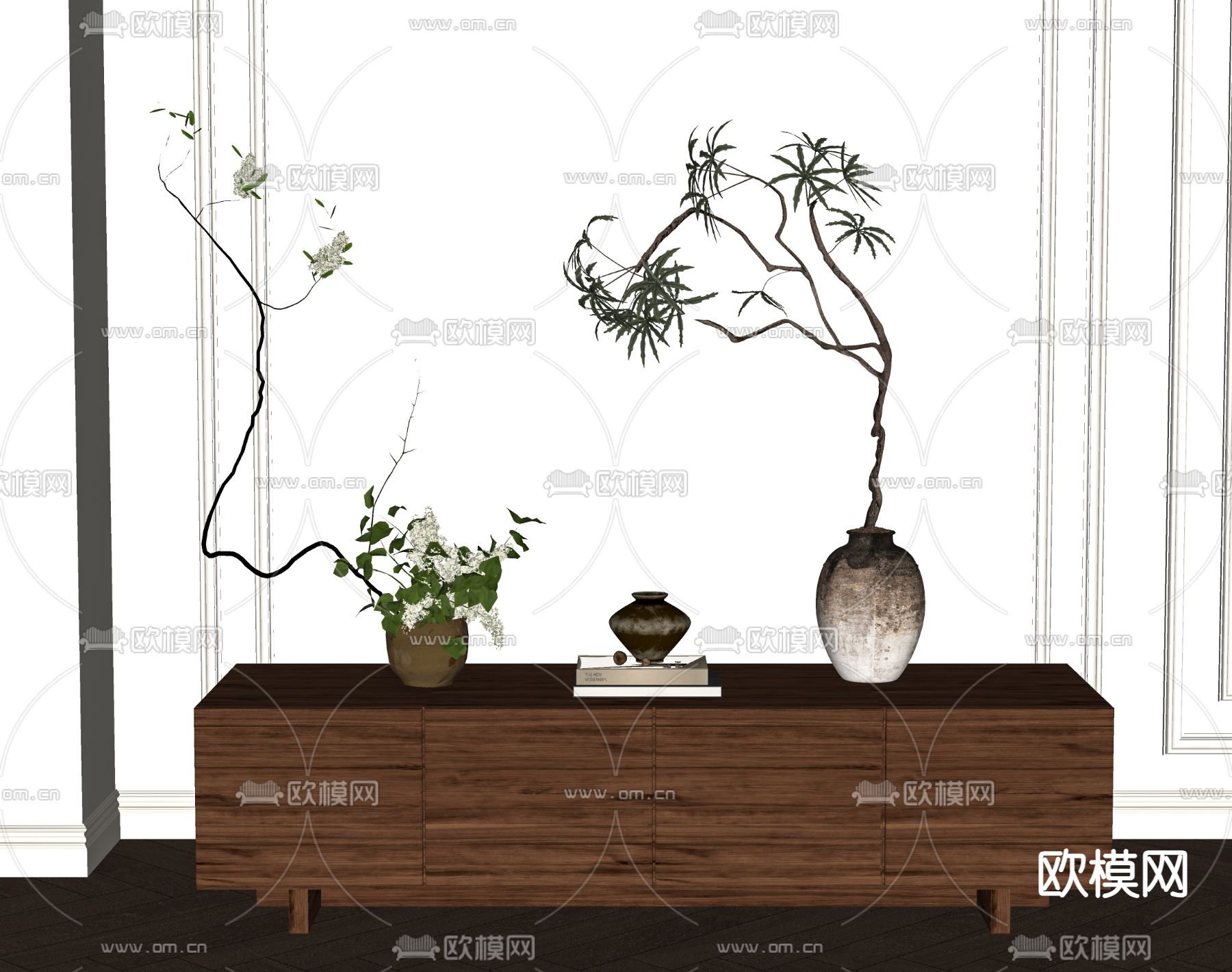 中古盆景su模型下载（渲染图1）