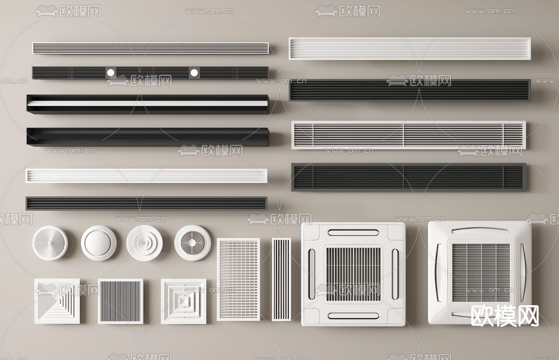空调出风口 中央空调 风口su模型下载（渲染图2）