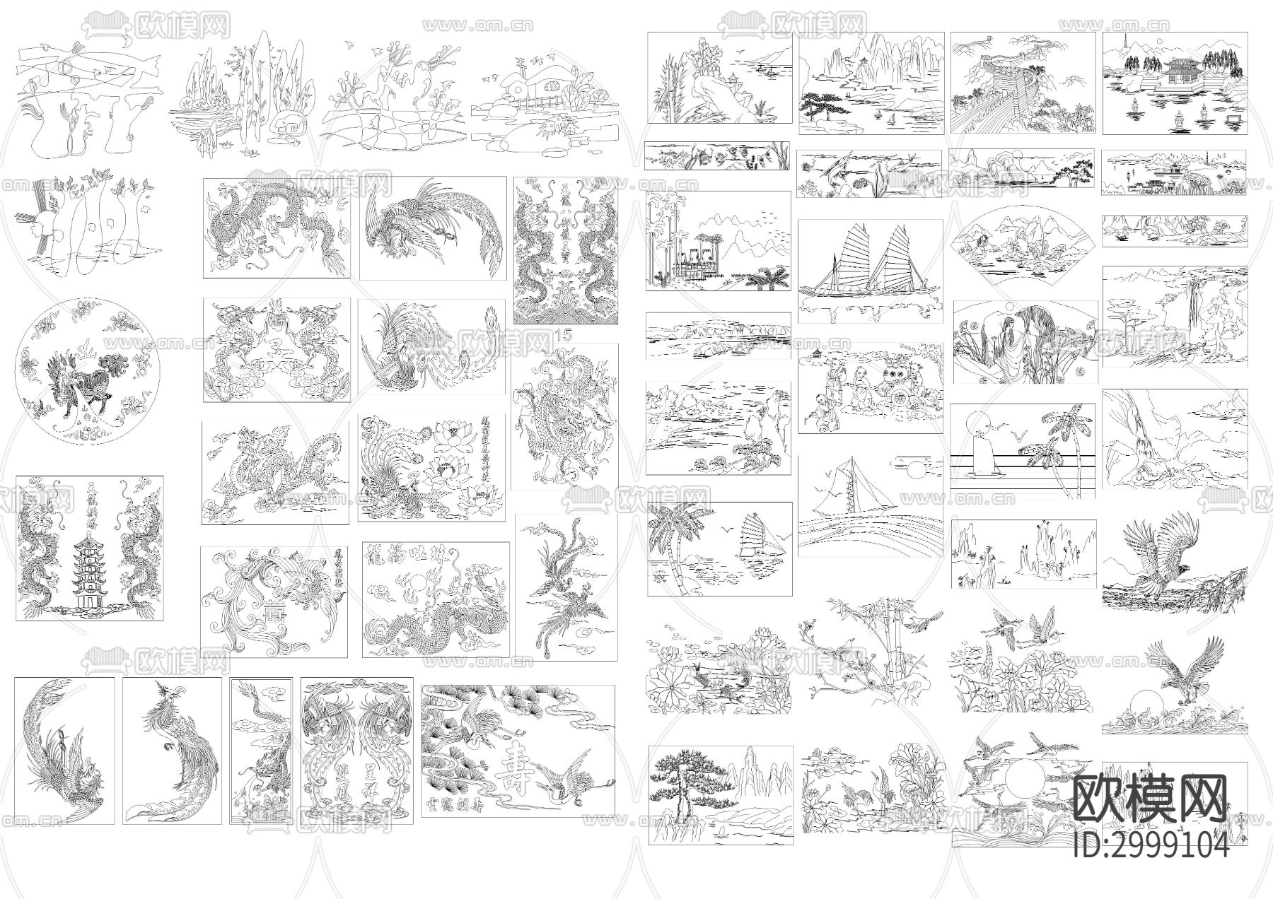 中式雕花cad图库下载（渲染图7）