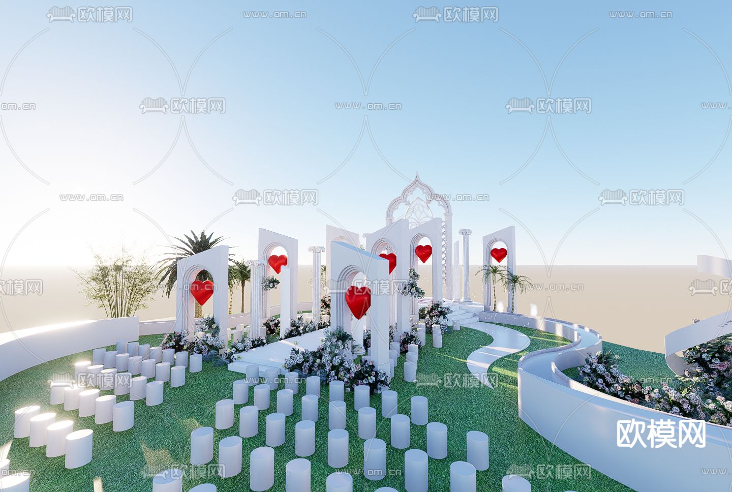 户外婚礼su模型下载（渲染图4）