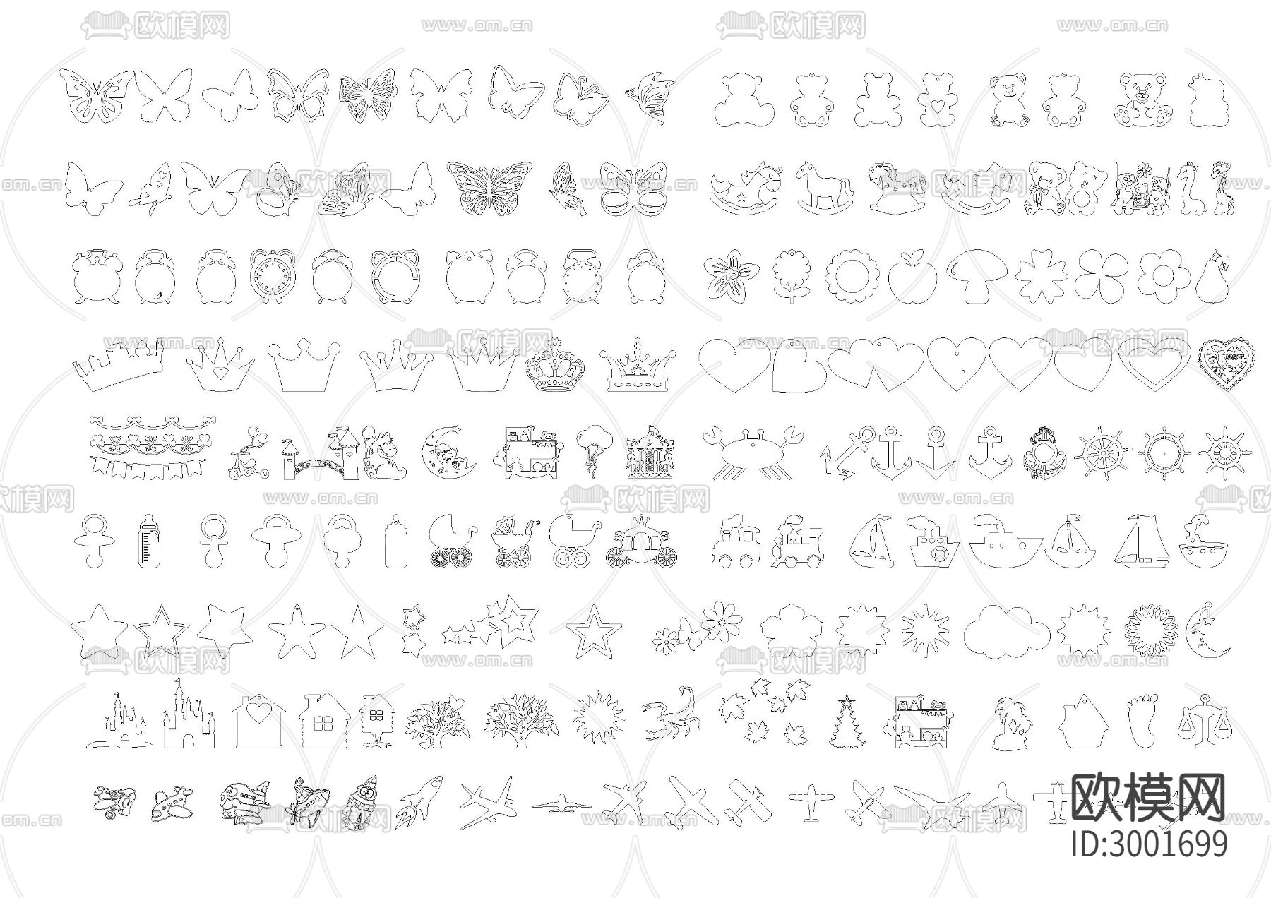 儿童类装修图形 图案cad图库下载（渲染图1）