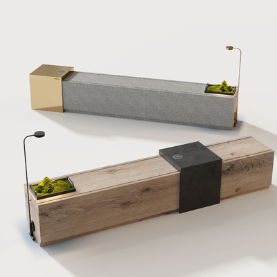  户外景观长凳 休闲凳su模型 