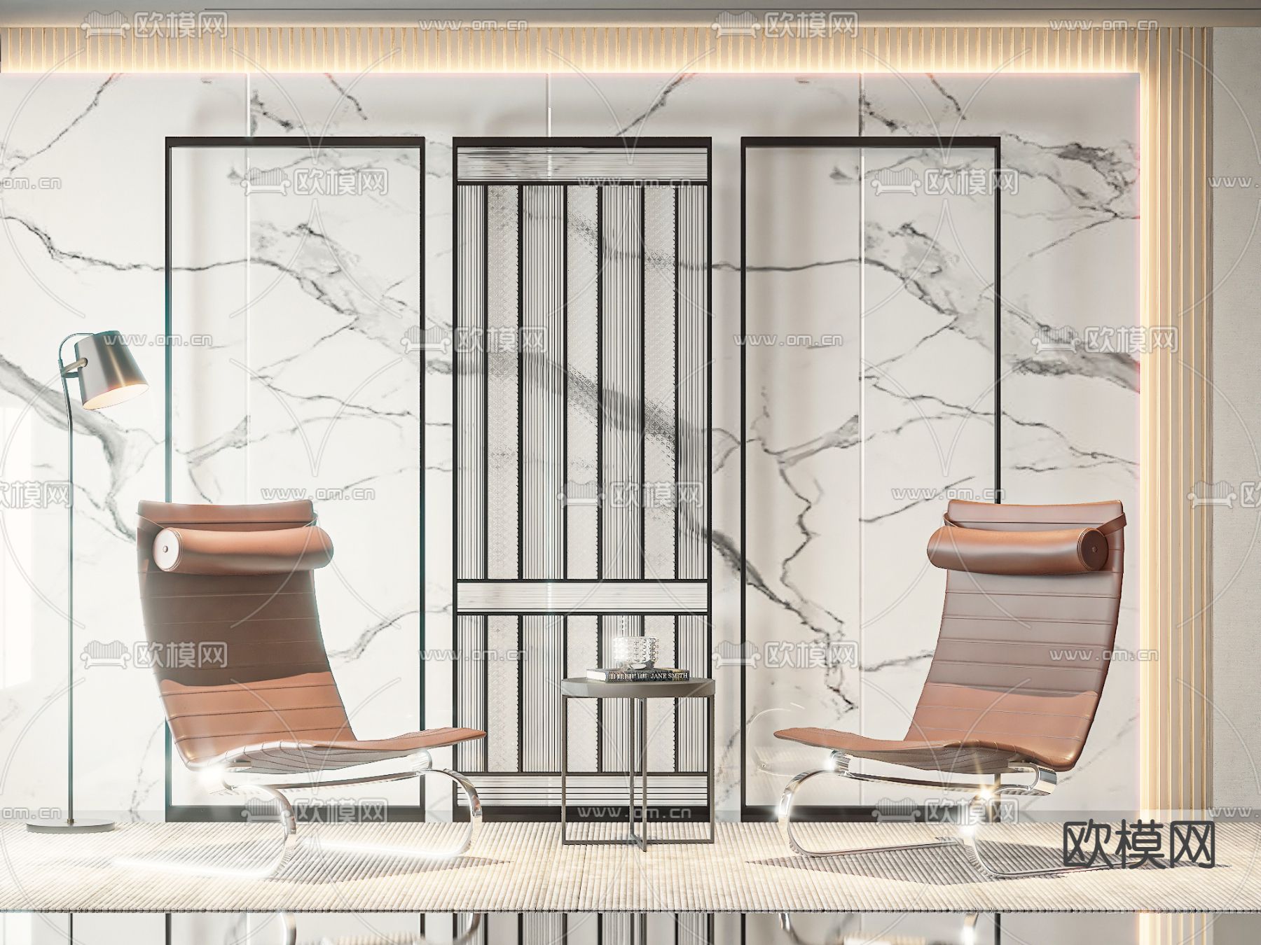 皮革躺椅 休闲椅 阳台椅3d模型下载