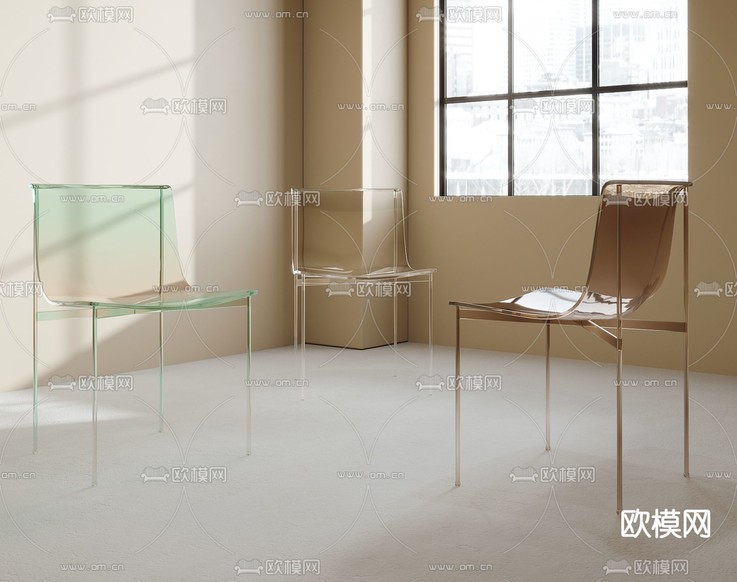透明椅子 餐椅3d模型下载
