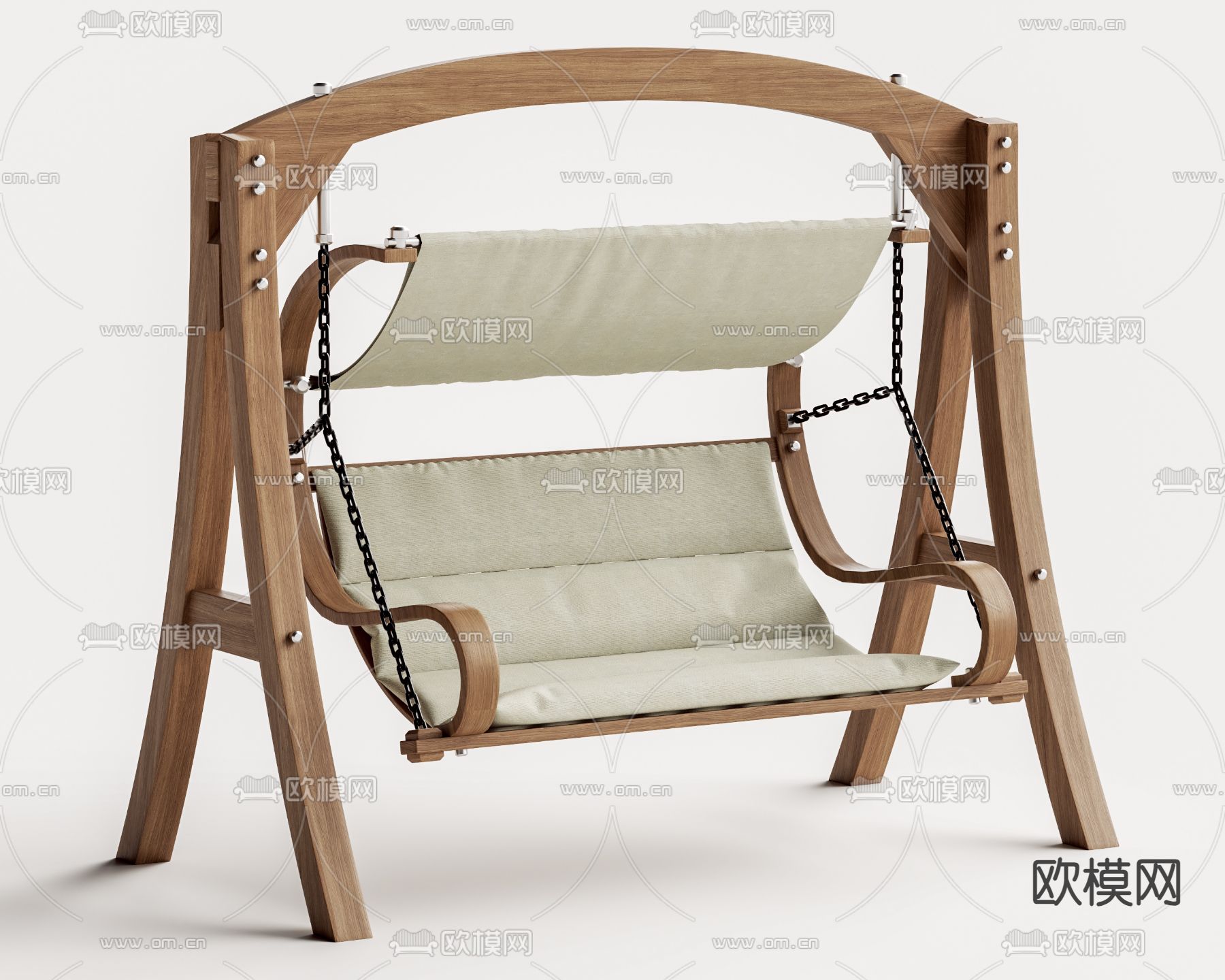 景观秋千椅 摇椅 庭院秋千su模型下载（渲染图2）