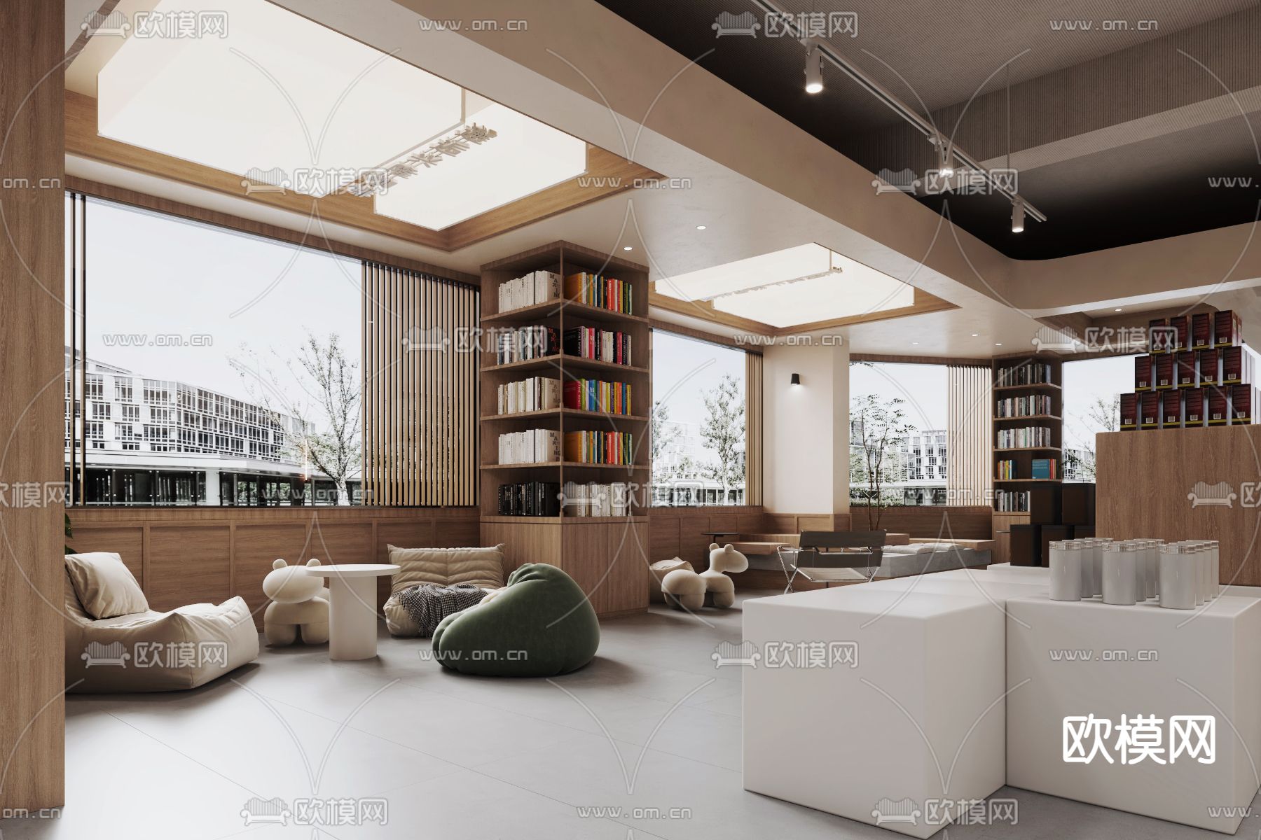 侘寂咖啡馆 咖啡厅3d模型下载（渲染图2）