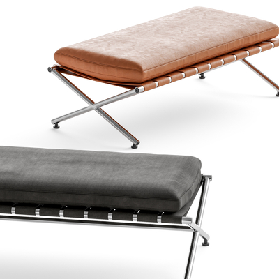  Minotti 皮革长凳 沙发凳 床尾凳su模型 